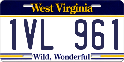 WV license plate 1VL961