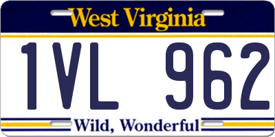 WV license plate 1VL962