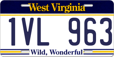 WV license plate 1VL963