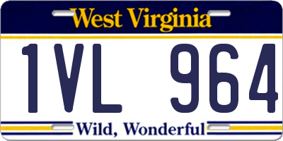 WV license plate 1VL964