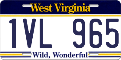 WV license plate 1VL965
