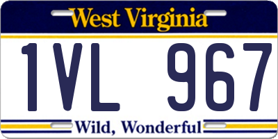 WV license plate 1VL967