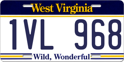 WV license plate 1VL968