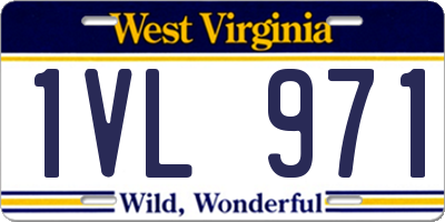 WV license plate 1VL971