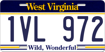 WV license plate 1VL972
