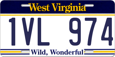WV license plate 1VL974