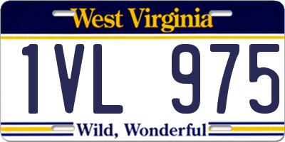WV license plate 1VL975