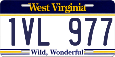 WV license plate 1VL977