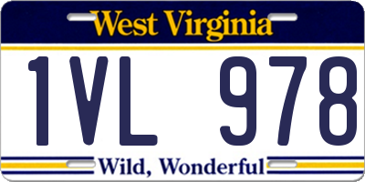 WV license plate 1VL978