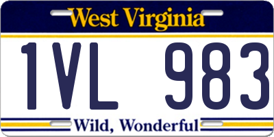 WV license plate 1VL983