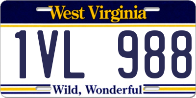 WV license plate 1VL988