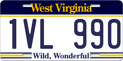WV license plate 1VL990