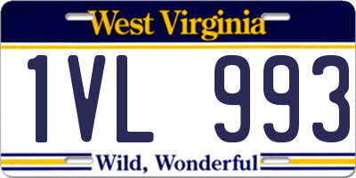 WV license plate 1VL993