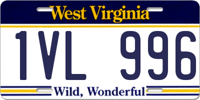 WV license plate 1VL996