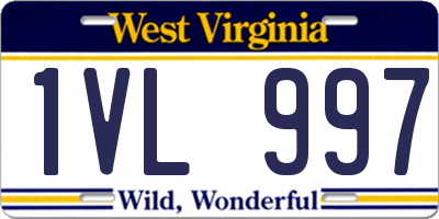 WV license plate 1VL997