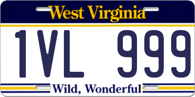 WV license plate 1VL999