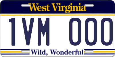 WV license plate 1VM000