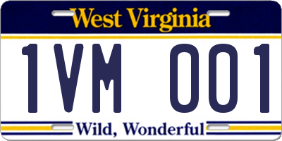 WV license plate 1VM001