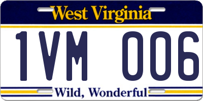 WV license plate 1VM006