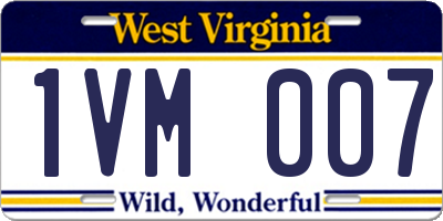 WV license plate 1VM007