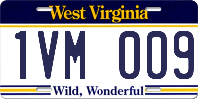 WV license plate 1VM009