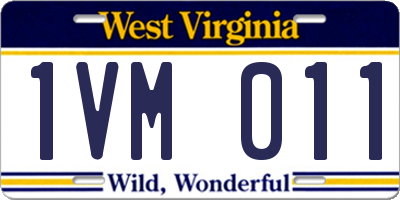WV license plate 1VM011