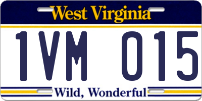 WV license plate 1VM015