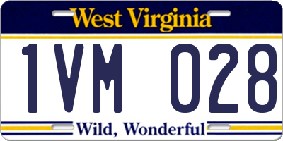WV license plate 1VM028