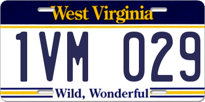 WV license plate 1VM029