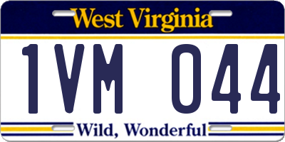 WV license plate 1VM044