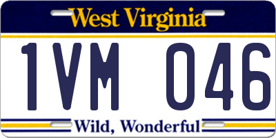 WV license plate 1VM046