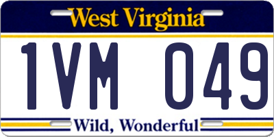 WV license plate 1VM049