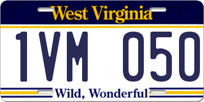 WV license plate 1VM050