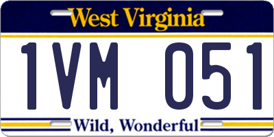 WV license plate 1VM051