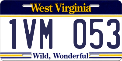 WV license plate 1VM053