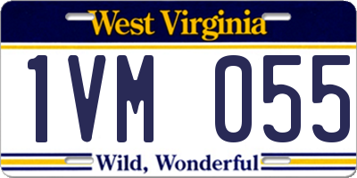 WV license plate 1VM055