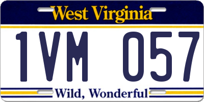 WV license plate 1VM057
