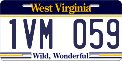 WV license plate 1VM059