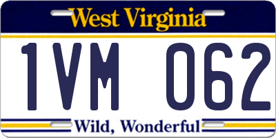 WV license plate 1VM062