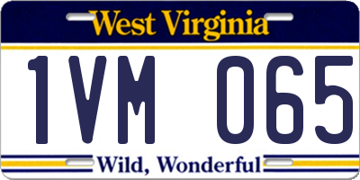 WV license plate 1VM065
