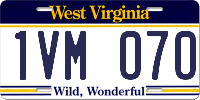 WV license plate 1VM070