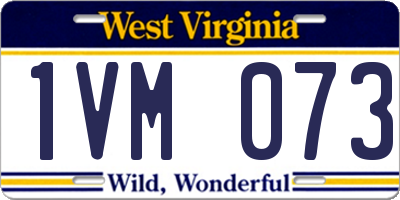 WV license plate 1VM073