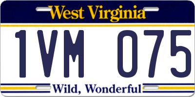 WV license plate 1VM075