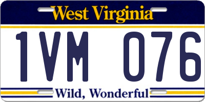 WV license plate 1VM076