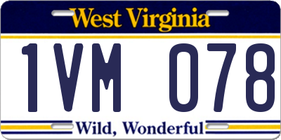 WV license plate 1VM078