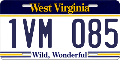 WV license plate 1VM085