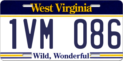 WV license plate 1VM086