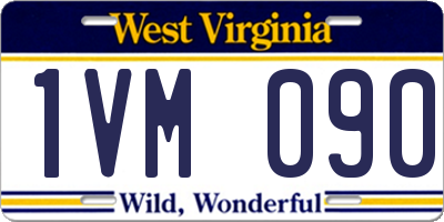 WV license plate 1VM090