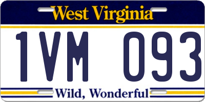 WV license plate 1VM093