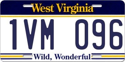 WV license plate 1VM096